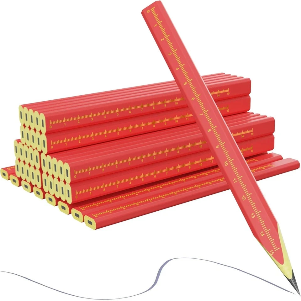 Construction Pencils - 29 Pcs Hexagonal Design red