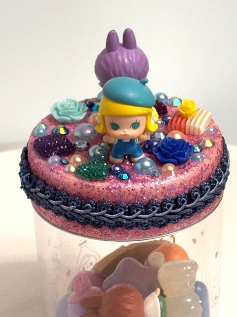 Bedazzled Pop Bean Jar: Labubu & Molly Custom Pop Mart Container