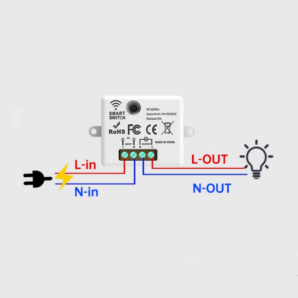 433MHz Wireless Remote Control Switch Lamps Controller Electrical Appliances