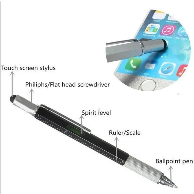 7 in 1 Multifunction Ballpoint Pen with Modern Handheld Tool Measure Technical