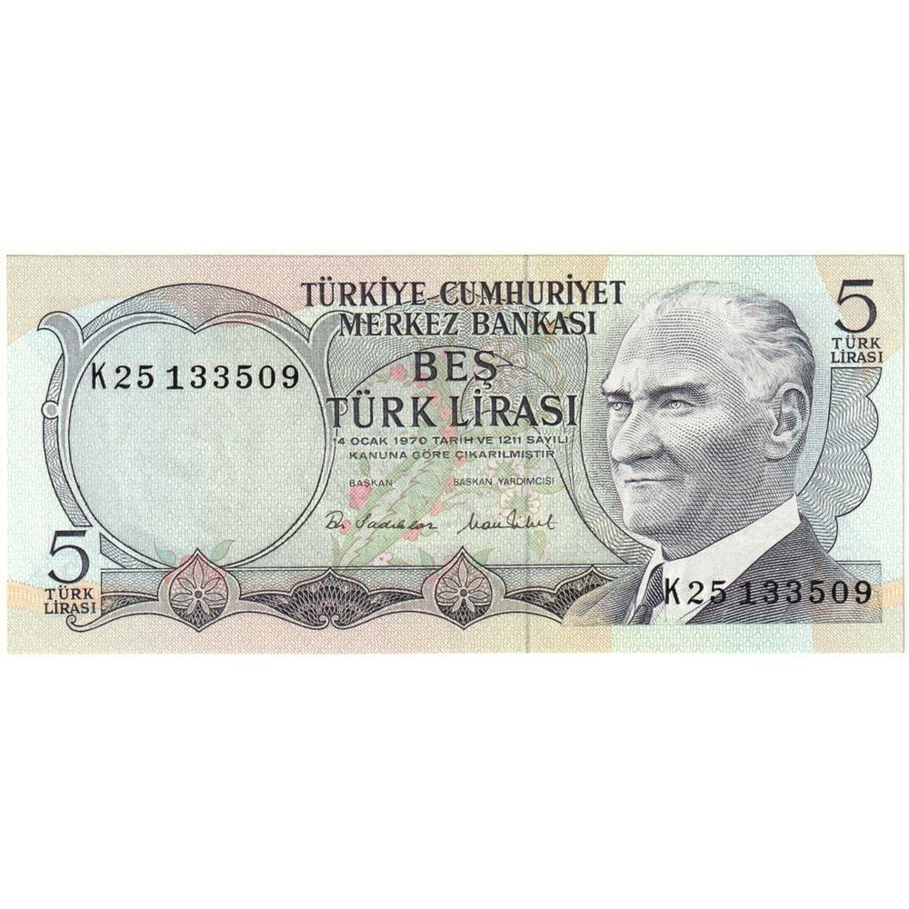 [#233788] Turkey, 5 Lira, 1976, UNC(63)