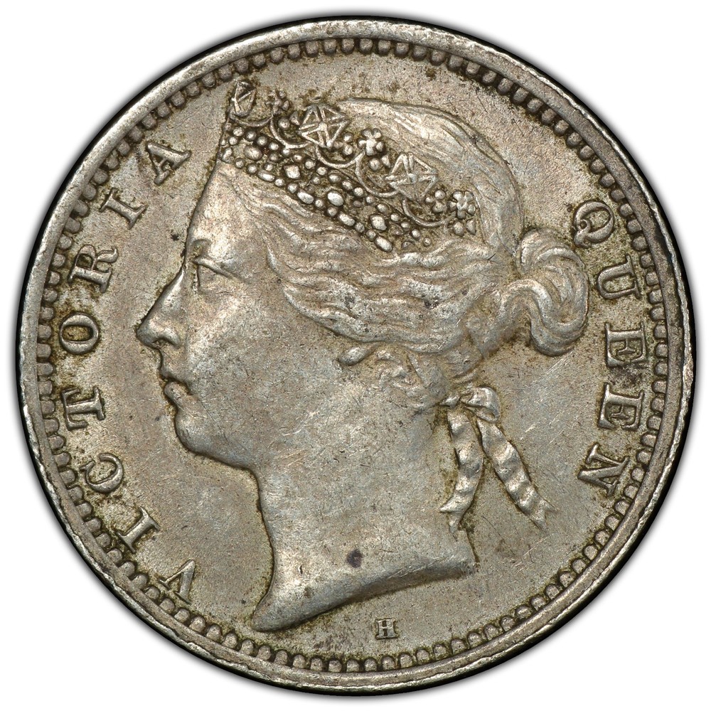 1900H Straits Settlement 10 cent PCGS graded AU 50