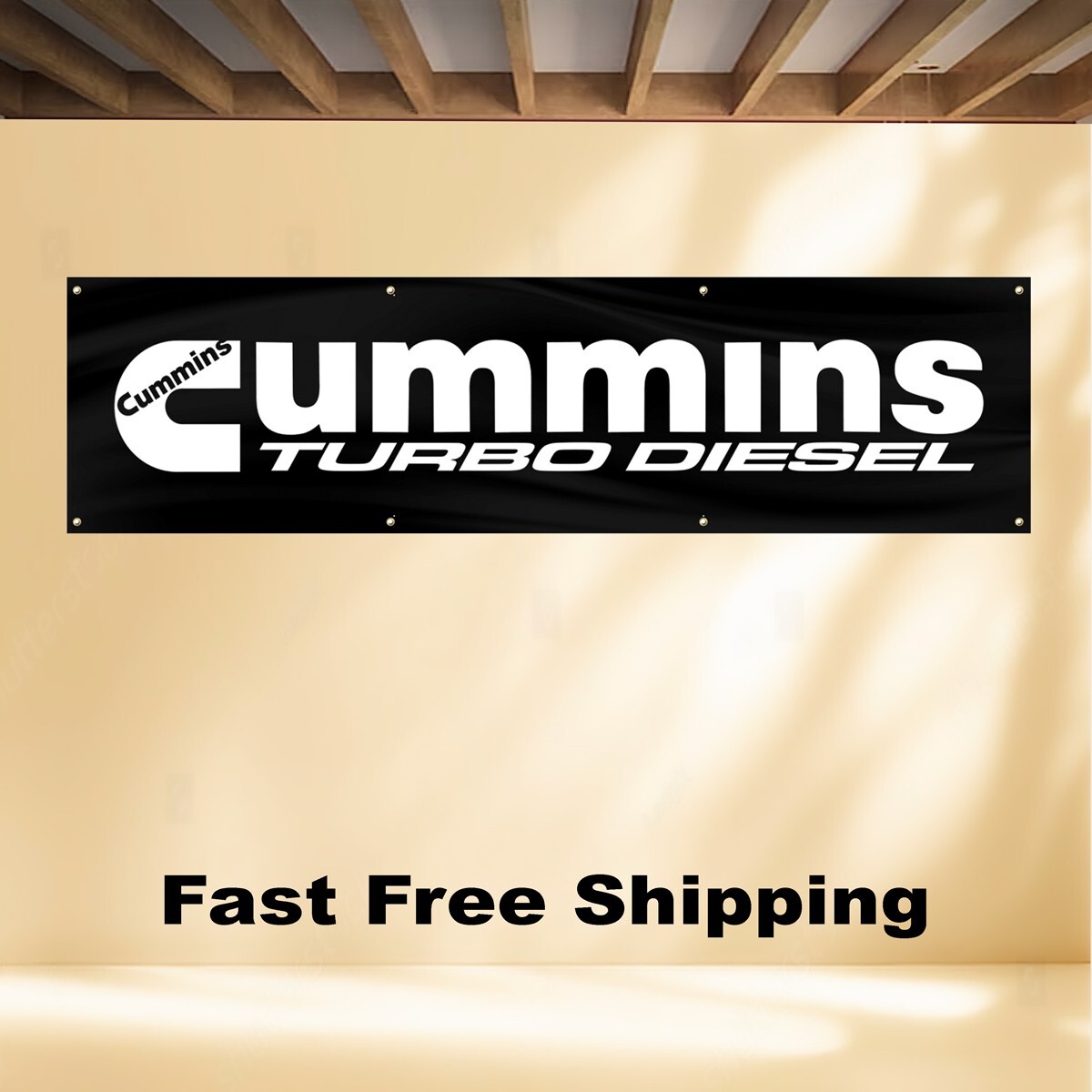 CUMMINS TURBO DIESEL 2'X8' BANNER FLAG ENGINE DODGE