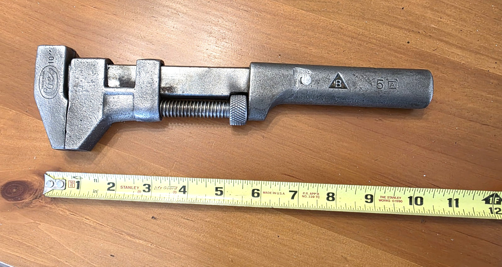 Vintage 10” BILLINGS COES  Adjustable Pipe Monkey Wrench USA All Metal