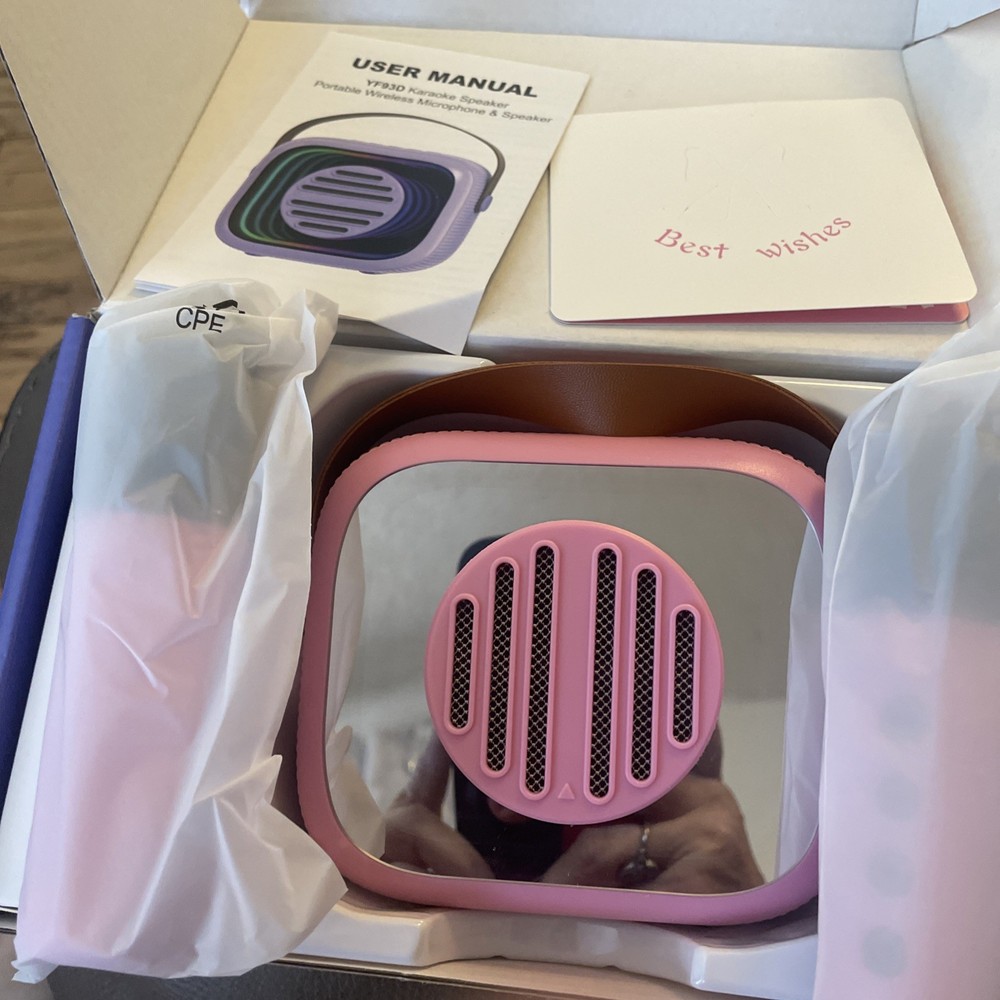 Mini Karaoke Machine with 2 Wireless Microphones & Portable Bluetooth Speaker