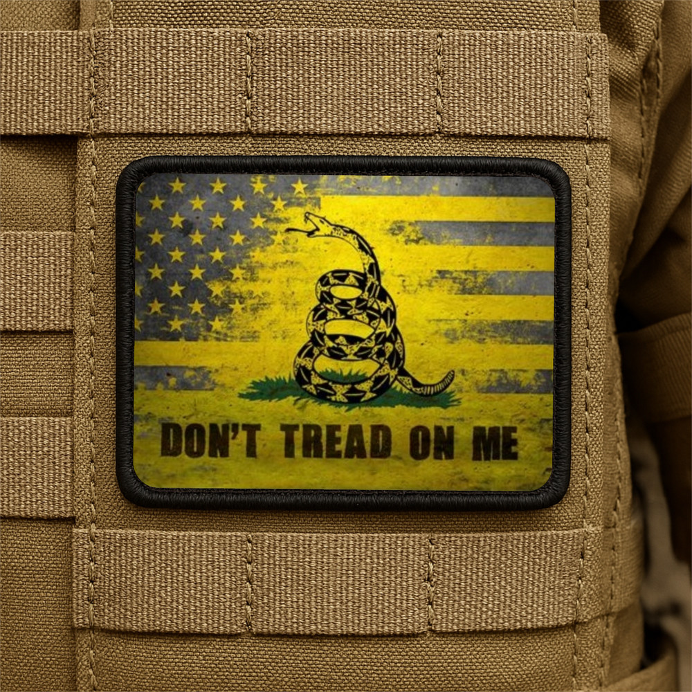 Don't Tread On Me Gadsden Printed Morale Patch-3 Inch X 4 Inch, Hook & Loop Back