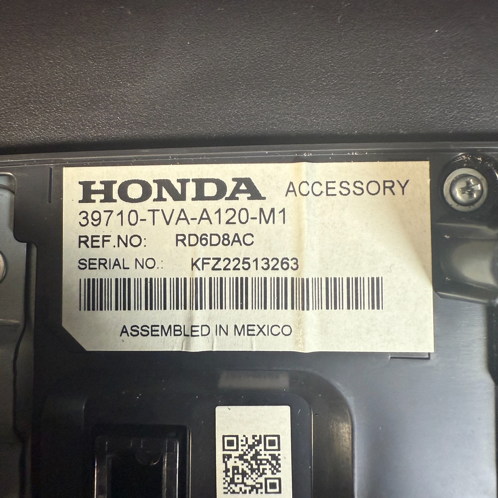 HONDA ACCORD Display and receiver, 8.00" screen 39710-TVA-A120-M1 2018 2022