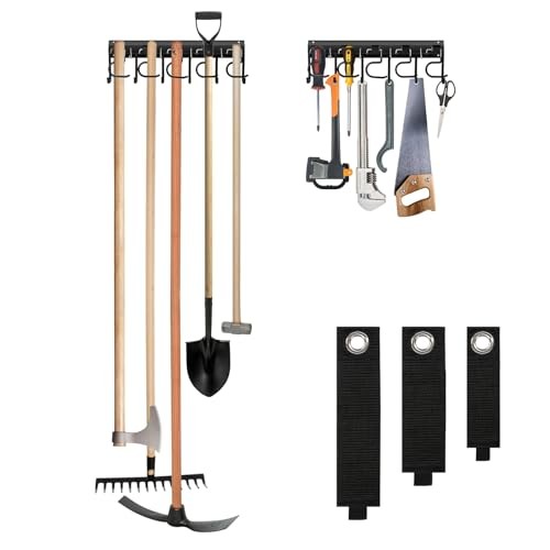 Metal Garage Tool Organizer Wall Mount Garden Tool Organizer With 2 Pack
