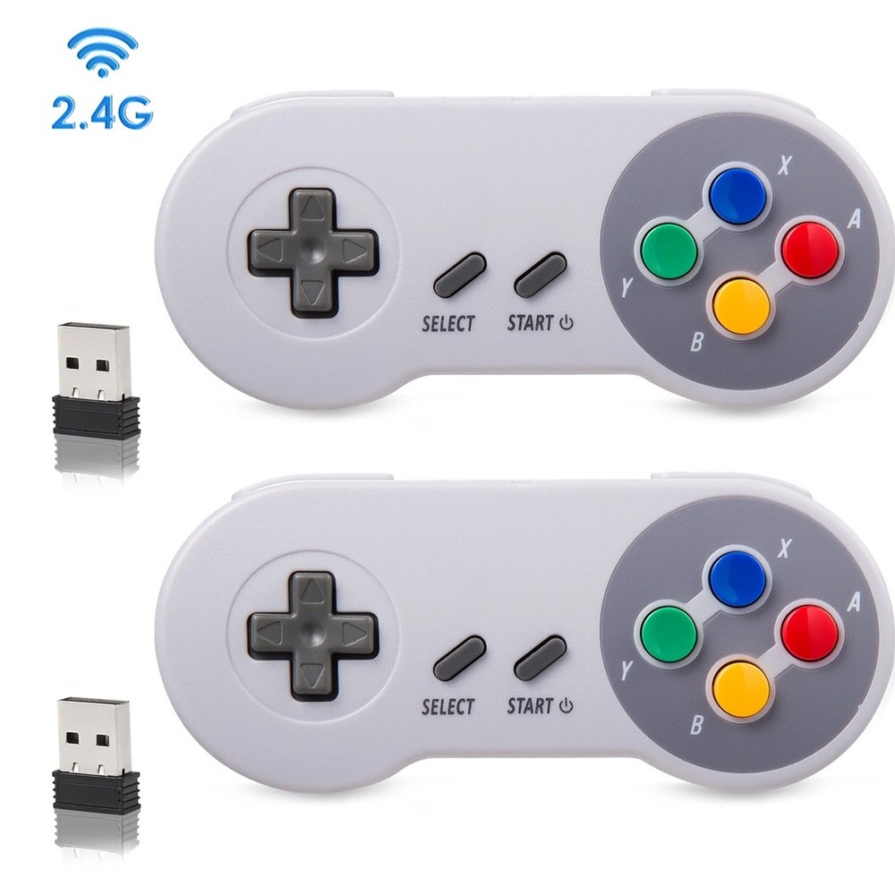 2.4 GHz Wireless Controller SNES Gamepad For Windows PC Mac Raspberry Pi 2pack