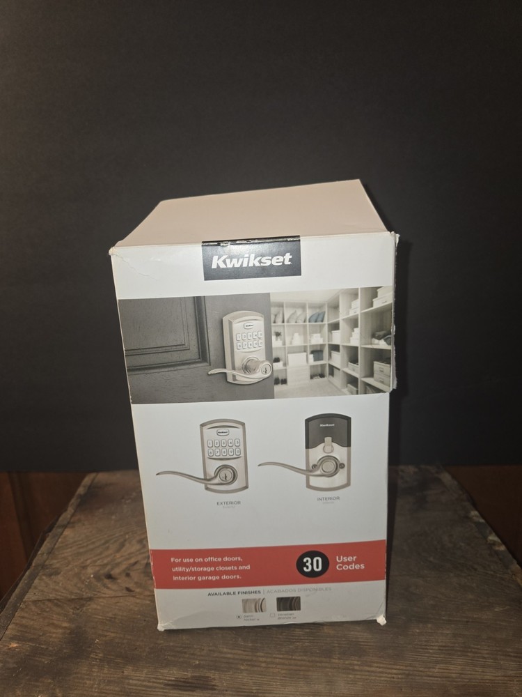 Kwikset SmartCode 917 Keypad Electronic Lever Lock Satin Nickel Finish 30 Codes
