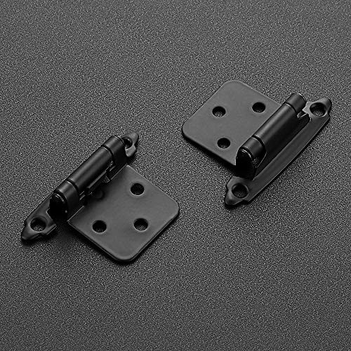 Pack (30 Pairs) 1/2" Overlay (Variable) Cabinet Hinges, Self-Closing 60 Black