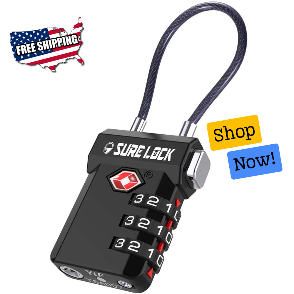 TSA Approved Zinc Alloy Luggage Locks with Re-settable Code, Multiple Colors