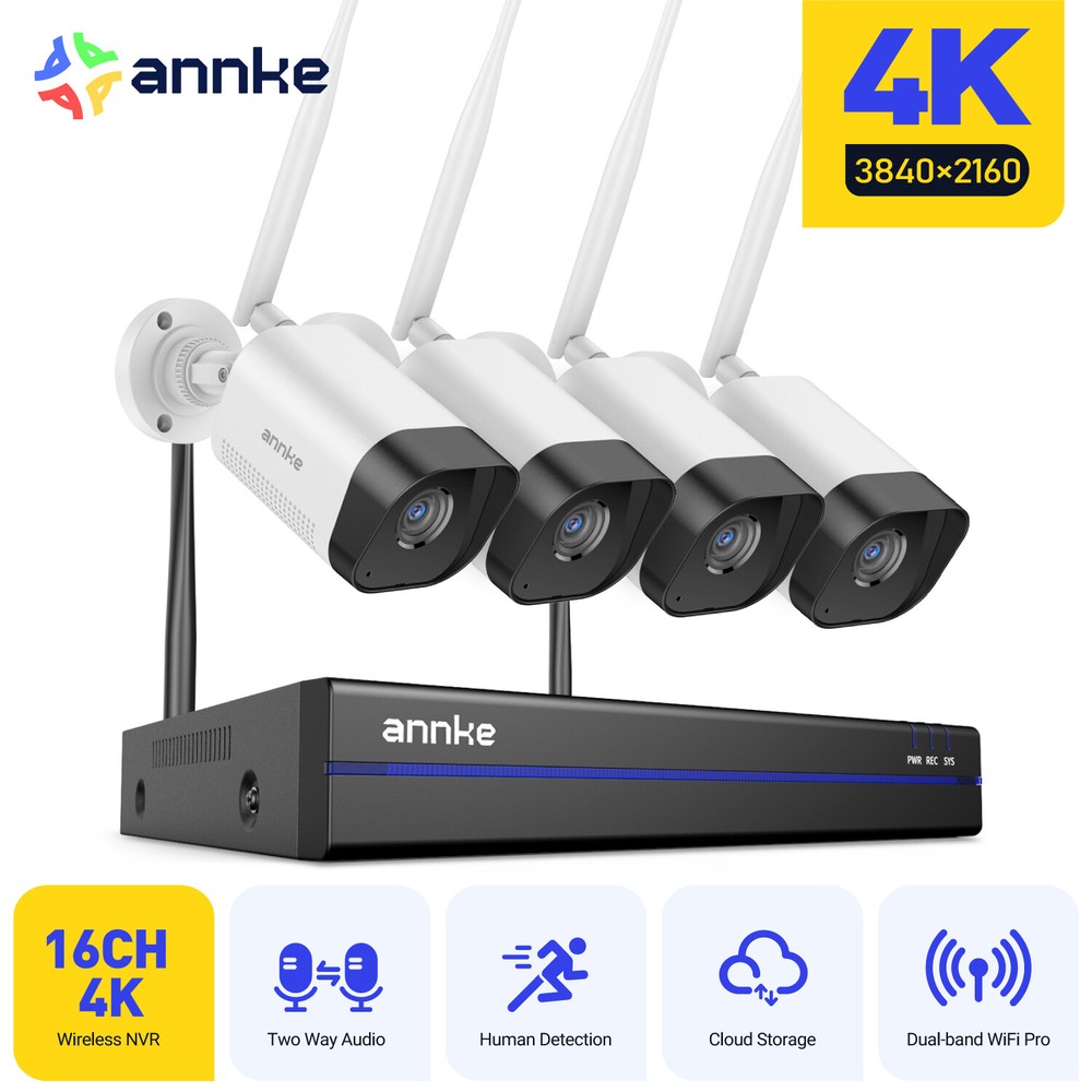 ANNKE 16CH NVR 4K Wireless Security Camera System Two Way Audio Human Detection