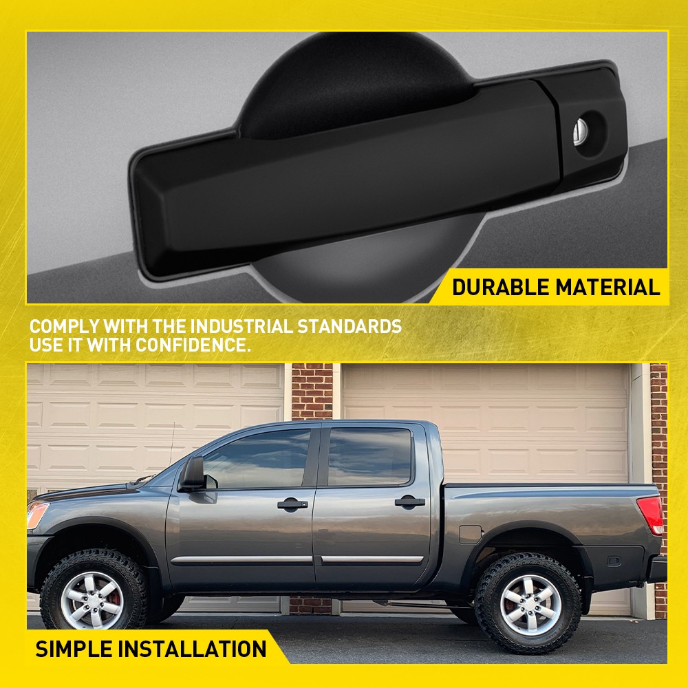 For Nissan Titan 2004-2015 Full Driver Passenger Black Outside Door Handle 4-40X