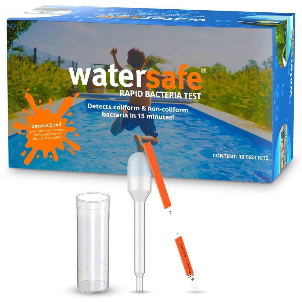 Rapid Bacteria Test for Pool & Spa - Detects E. coli, Salmonella, 10 Pack