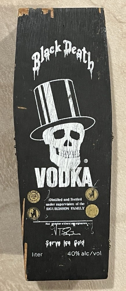 Vintage Black Death Vodka Coffin Box