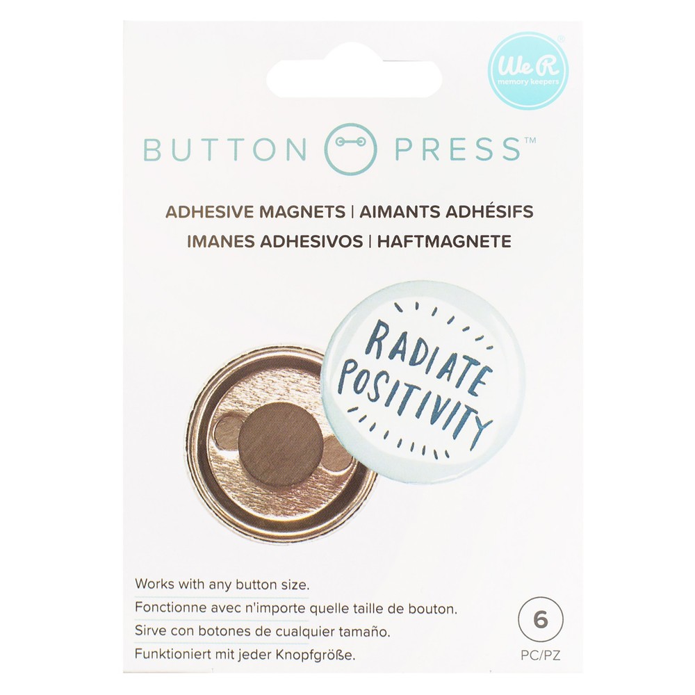 We R Button Press Adhesive Magnets-6/Pkg