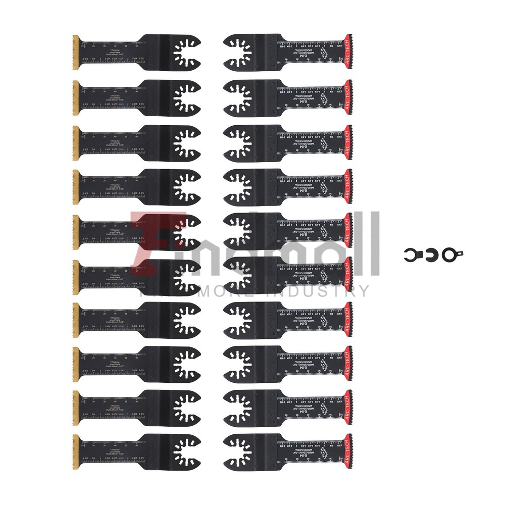 20 PCS Extra Long Titanium Curved Blades Multitool Oscillating Saw Blades