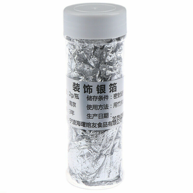 Edible Grade Genuine Pure Silver Leaf Schabin Flakes Art Cake Decorating Tools