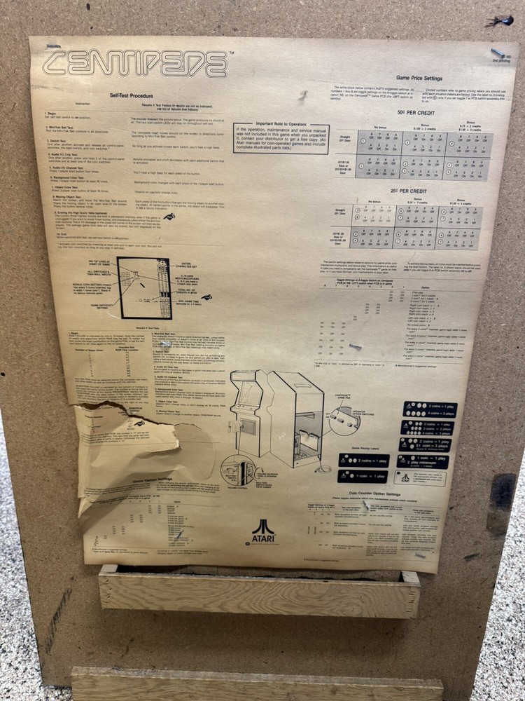 CENTIPEDE ARCADE MACHINE by ATARI (Excellent Condition) *RARE*