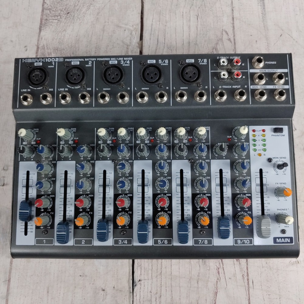 Behringer Xenyx 1002B 10-Input Mixer - Passive 2-Bus Audio - NO CABLES - Tested