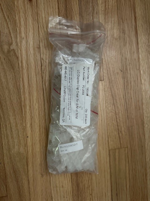 Fiber Optic LC DUPLEX CLIPS 200 Pieces