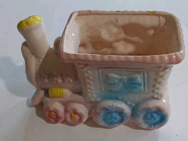 Vintage Ceramic Nursery Train Planter