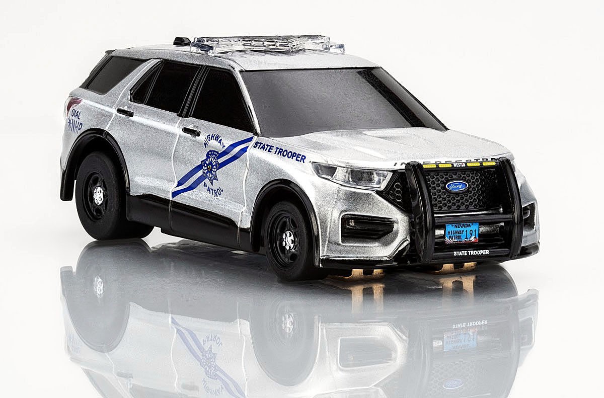 AFX Mega G+ Police Interceptor HO Slot Car #22105 with LED Lights! NEW RELEASE!!