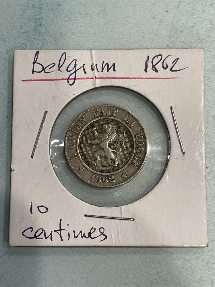 1862 Belgium 10 Centimes Foreign Coin