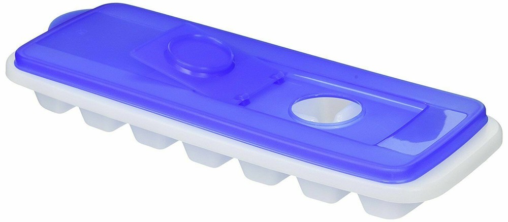 Ice Cube Tray With Removable Lid, BPA Free, Blue
