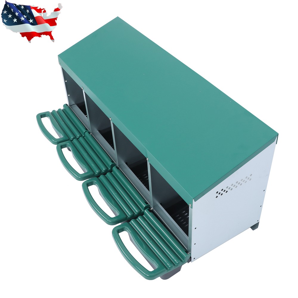 Chicken Nesting Boxes 4 Hole Metal Chicken Egg Laying Nesting Box With Perch