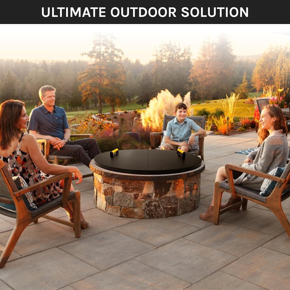 FEBTECH 42" Firepit Lid Round - Compatible for Fire Pit Inside Up to 40"