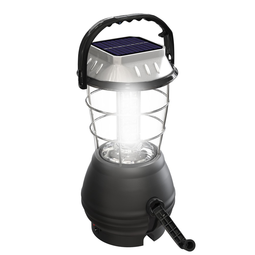 Solar Powered Crank Battery Operated Lantern 36-LED Flashlight Camping