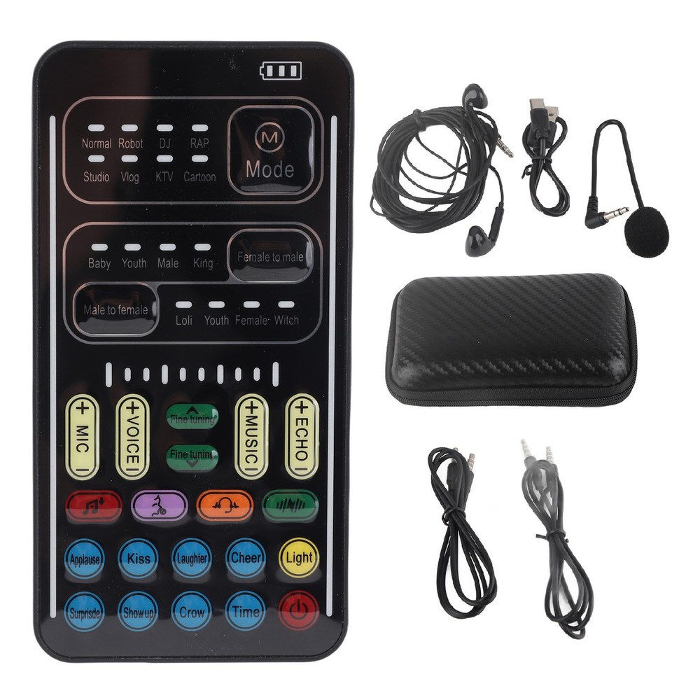 Rechargeable Mini Voice Changer with 8 Changing Modes, 8 Funny Effects