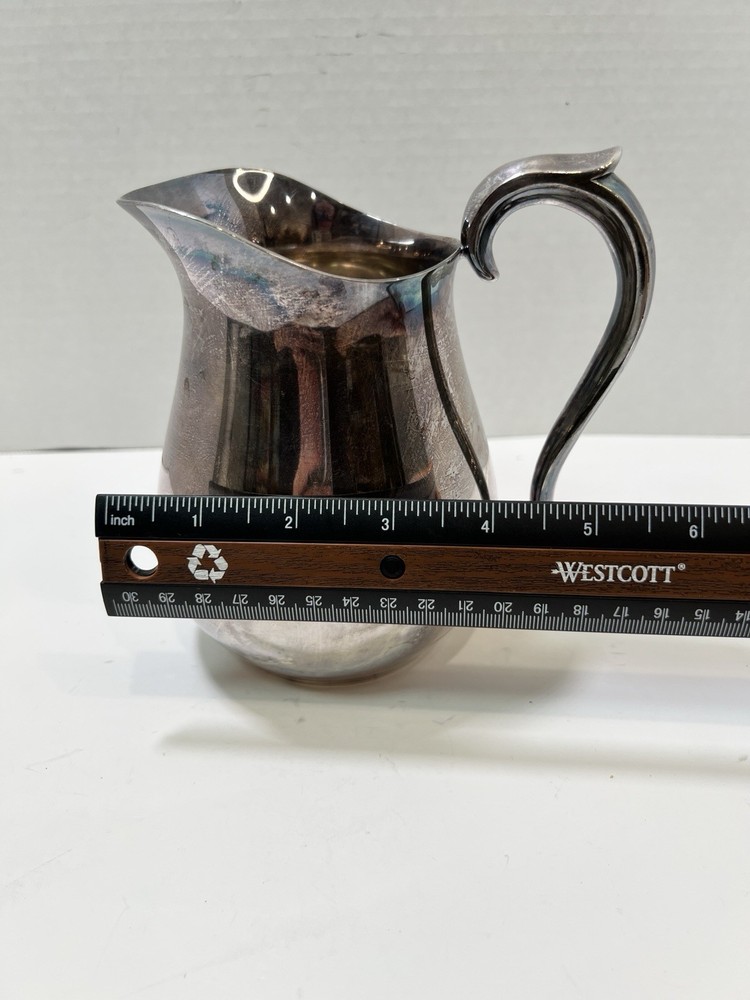 Reed & Barton 968 Silver Plate 6" Pitcher Creamer Vintage Patina Curved Handle