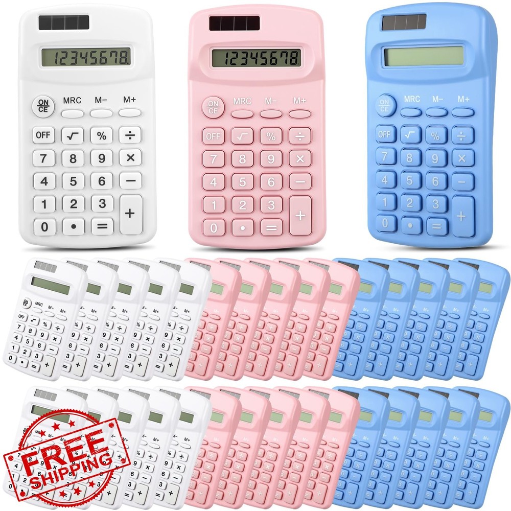 Flutesan 30 Pack Mini Calculator Battery Powered 4 Function Basic Pocket