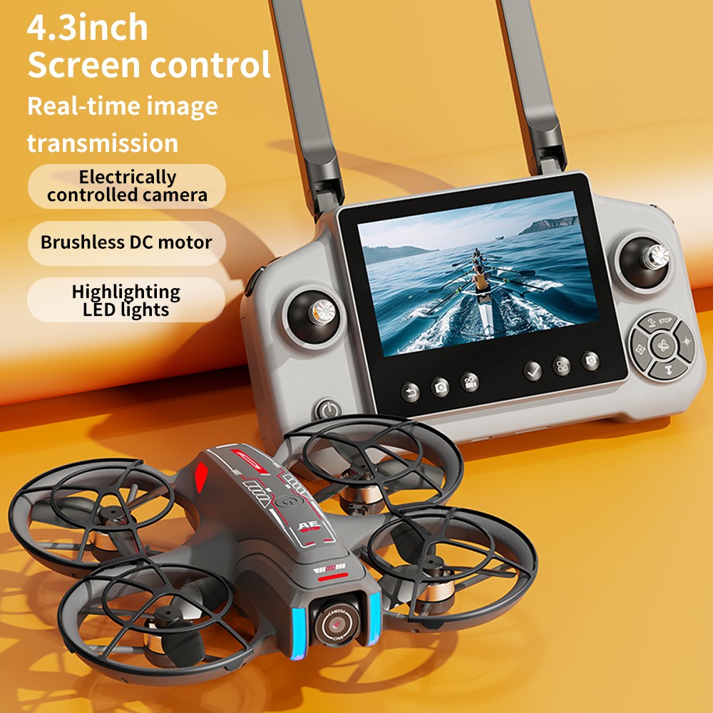 AE21 Drone FPV 720P Camera Obstacle Avoidance 4.3" Screen Quadcopter 2 Battery
