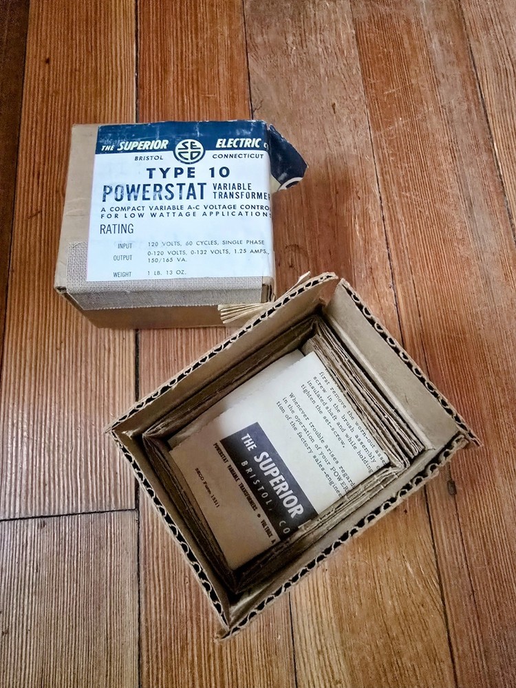 NOS Superior Electric Powerstat Type 10 Variac Variable Transformer Open Box