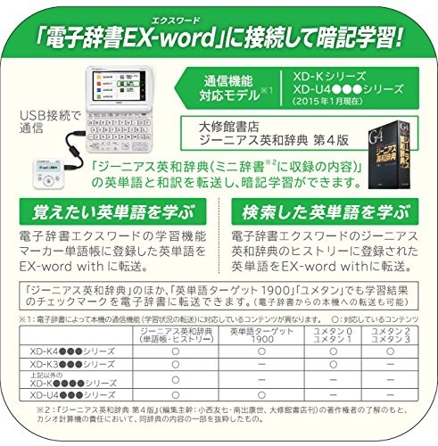 Casio digital word book Data Plus 6 with XC-K40WE White