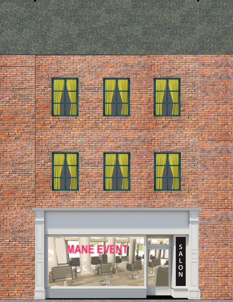10 Strorefront Flat Buildings for Backgrounds for 1:43 Scale Models & Dioramas