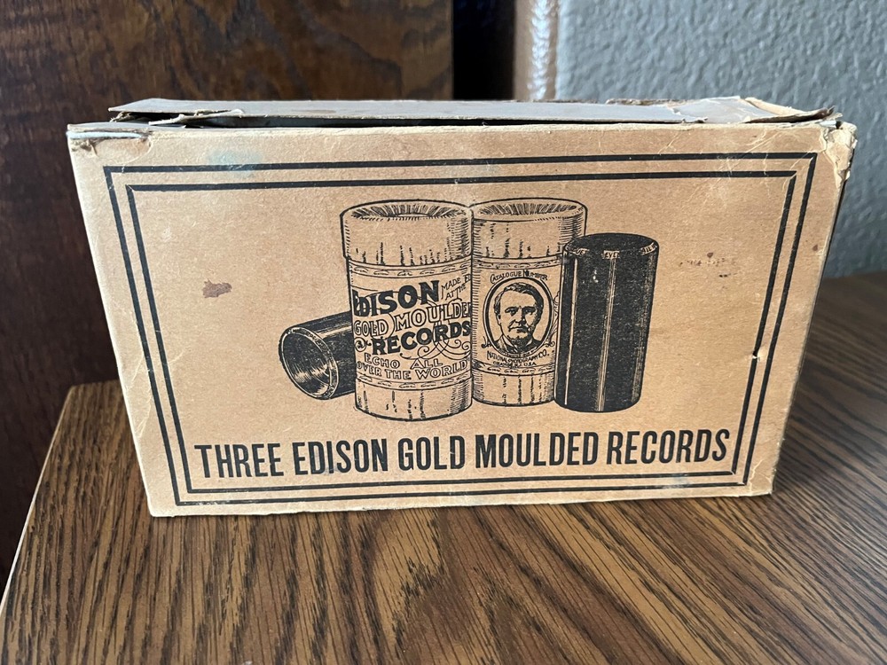 Edison Cylinder Record Container For Three Cylinders and Their Boxes - RARE!!!