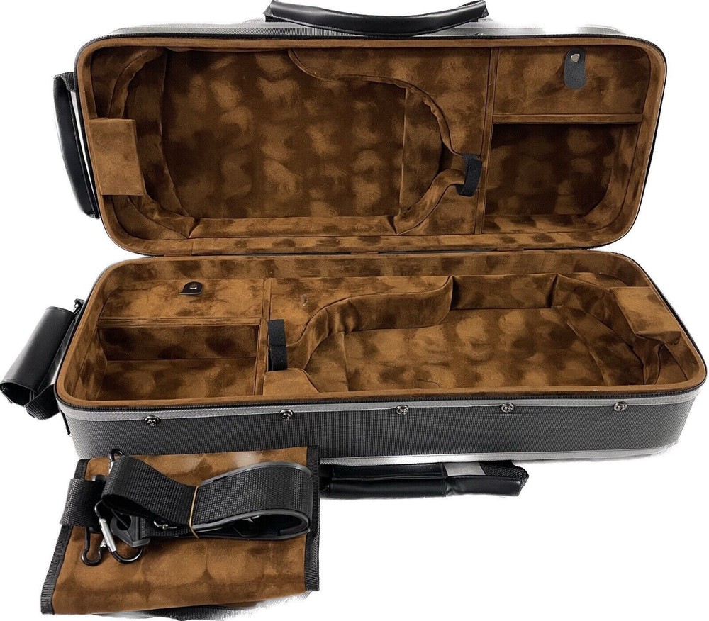 Good Quality Light Weight 4/4 Two/Double Violin wooden Case+ String Set
