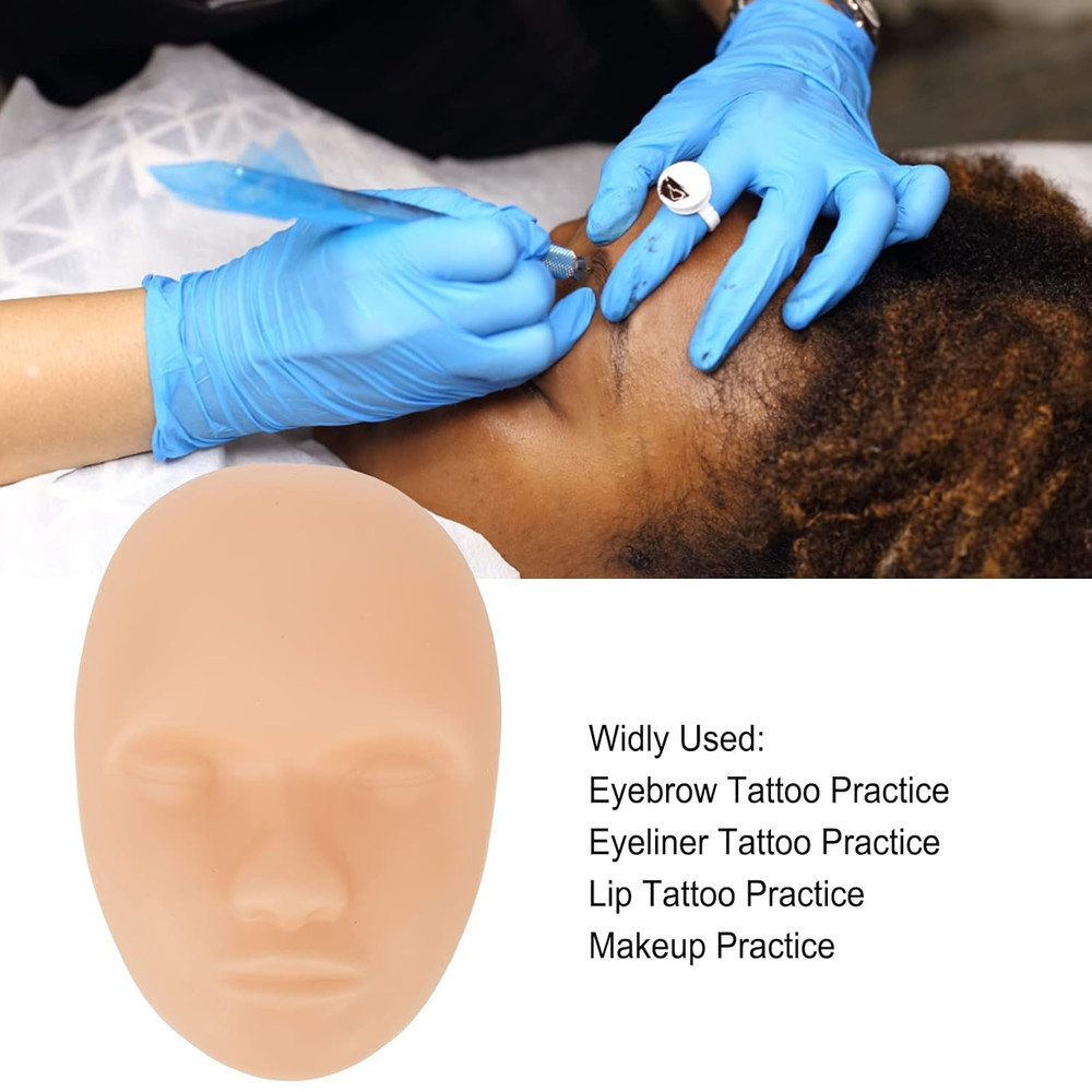 10Pcs Training Head Face Practice Fake, Microblading Permanent Makeup Mannequin