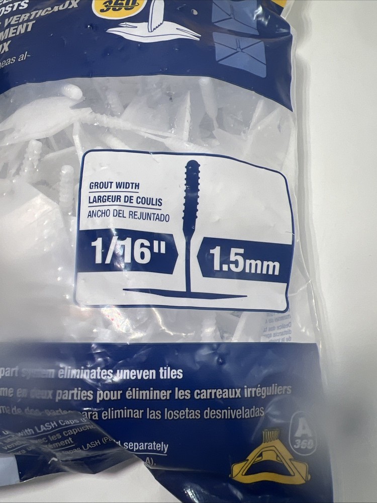 QEP LASH Tile Leveling System Project Pack, 1/16"/ 1.5mm - 100 pack.