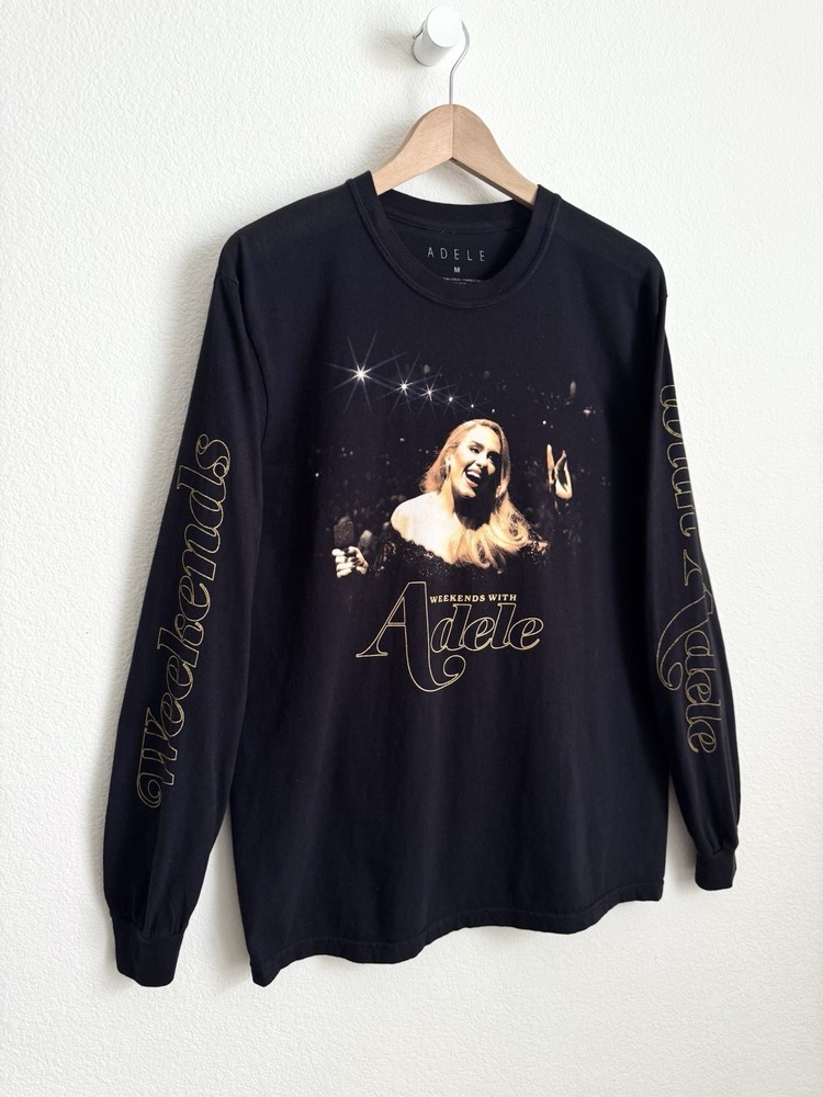 Adele Weekends With Adele Las Vegas Long Sleeve Shirt Black Medium Official
