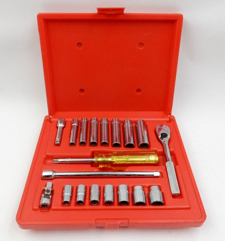 MAC TOOLS USA SM196BR 19PC SAE SOCKET RATCHET EXTENSION GENERAL SERVICE SET