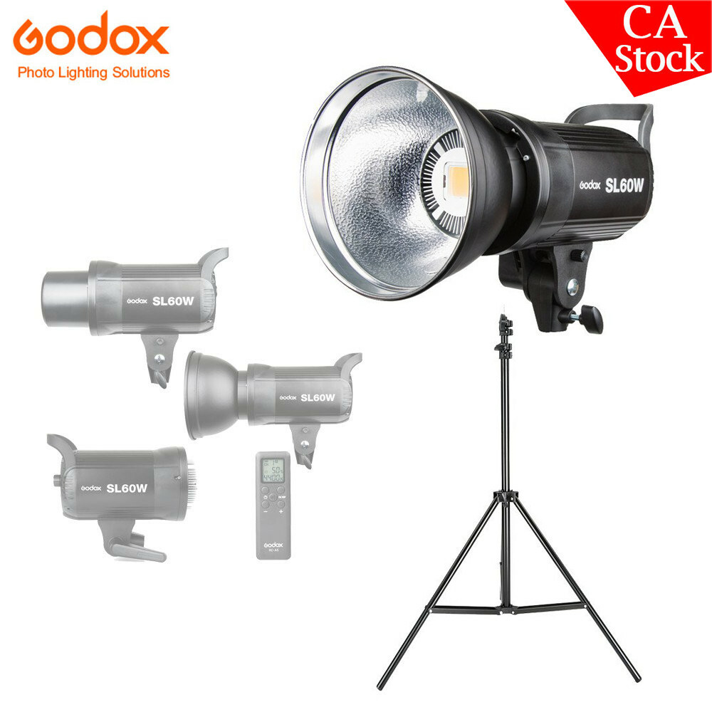 US Godox SL-60W White Version LED Video W/ Remote Control Light +2m Light Stand