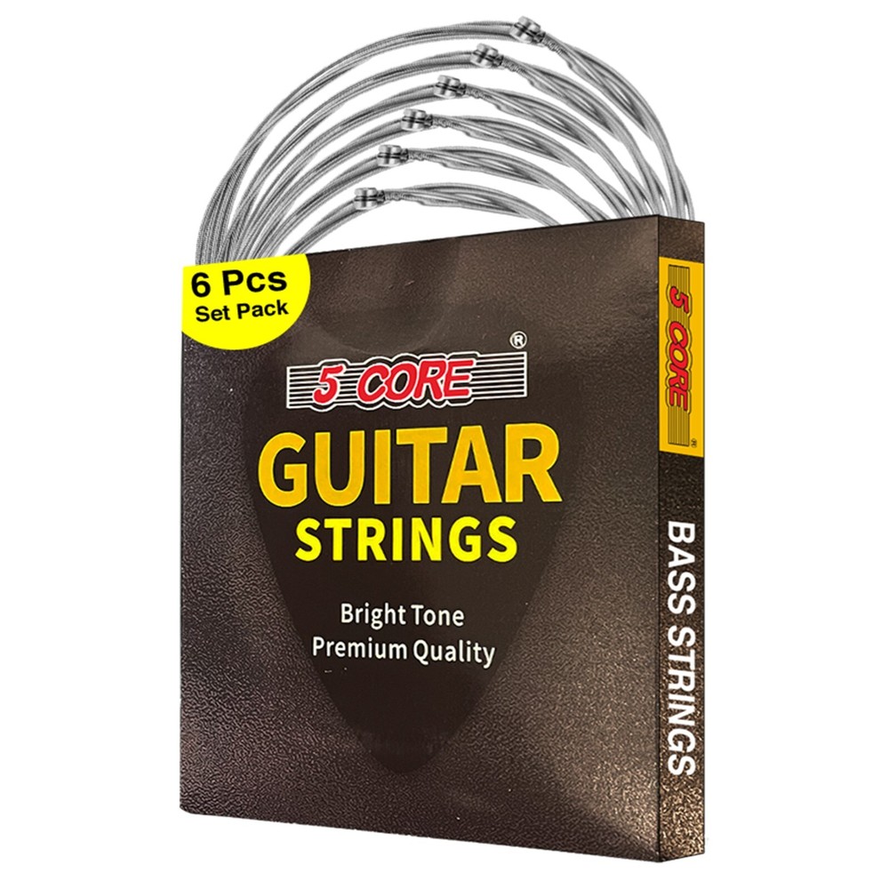 5 Core Bass Guitar Strings Extra Light Gauge Bright & Powerful Tone 6 String Set