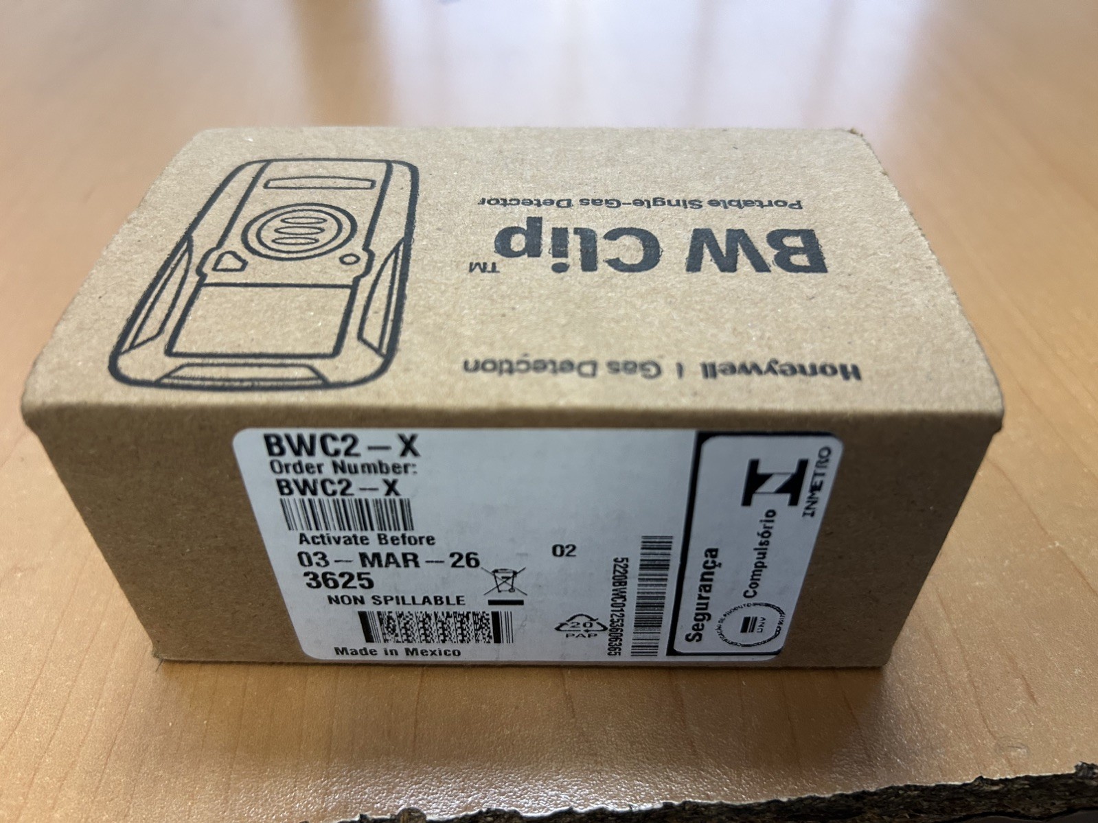 Honeywell BWC2-X BW Clip Gas Detector Yellow Single Gas Monitor