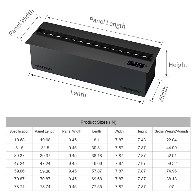 Electric Fireplace,With APP Control，Muticolor&Automatic Water